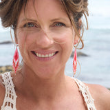 Beaded Fringe Earrings - Watermelon