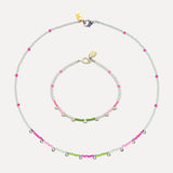 Lamu Necklace Silver Drop 3 - Watermelon