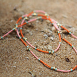 Watamu Waist Beads Gold Drop - Papaya