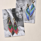 Fringe Earrings - Peacock
