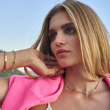 Necklace & Bracelet Set Gold Star - Watermelon