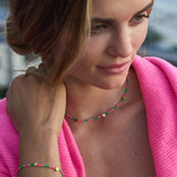 Necklace & Bracelet Set Gold Star - Watermelon