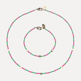 Necklace & Bracelet Set Gold Star - Watermelon