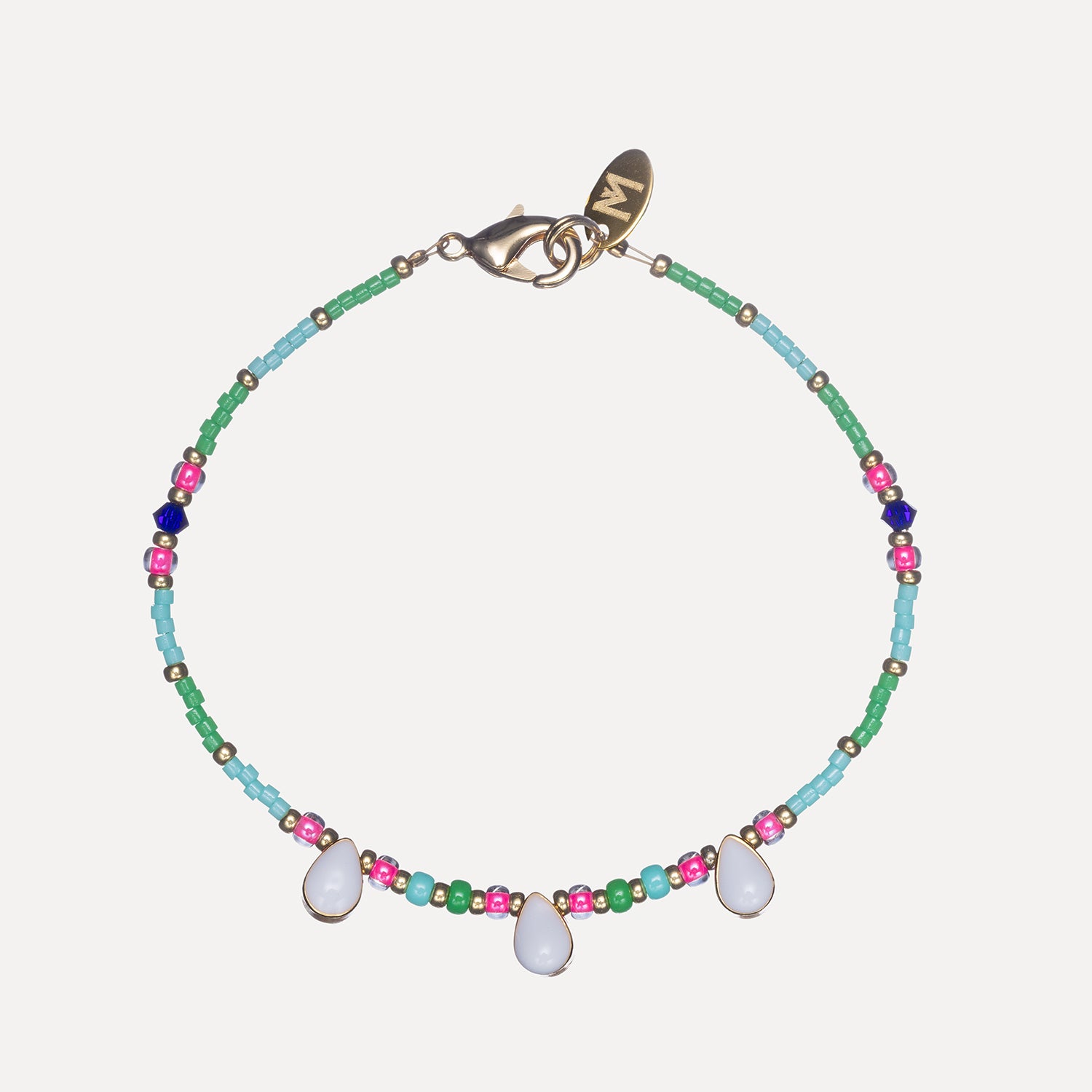 Kilifi Anklet White Drop - Kiwi – Mara Works
