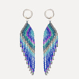 Fringe Earrings - Peacock